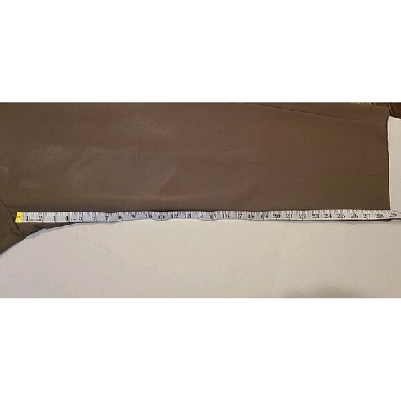 George Khaki Chino Pants Mens 40x30 Beige Half Elastic Waist Straight Cotton - Picture 7 of 7